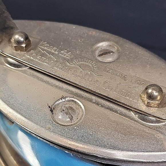 Vintage Coleman Gas Iron Model 4A Instant Lite Blue With Stand Canada Untested - Picture 3 of 11